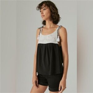 NWT (black) Lucky Brand Crocheted Top